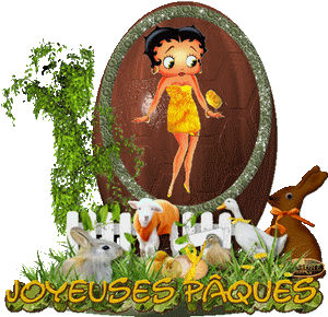 Gif animé joyeuses Pâques Betty Boop